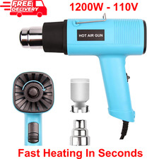 1200W Heat Gun with Variable Temp 140  -932  , Dual Mode, Nozzles for Crafts  DIY