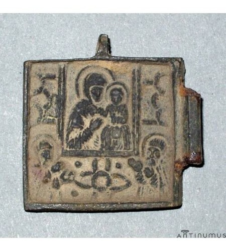 Ukraine. Kosak geflügelte Brust-Ikone "Jungfrau und Kind". xix n. Chr.
