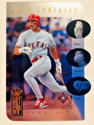 1997 Leaf Juan Gonzalez / Kevin Brown Get-A-Grip Die-Cut Foil Insert /3500 Rare 