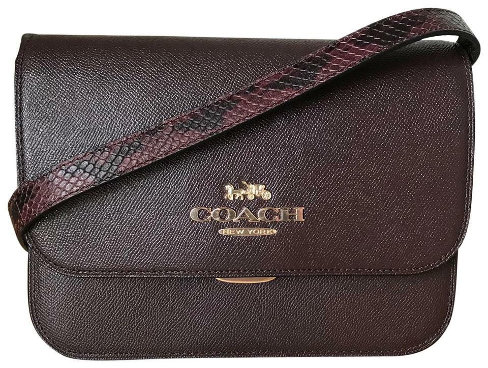 Coach C6777 Snake Embossed Trim Cross Body Metallic Cherry Bag | eBay