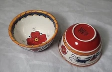Bowl Hand Painted Hand Crafted Table Top Gallerys ( Pair )