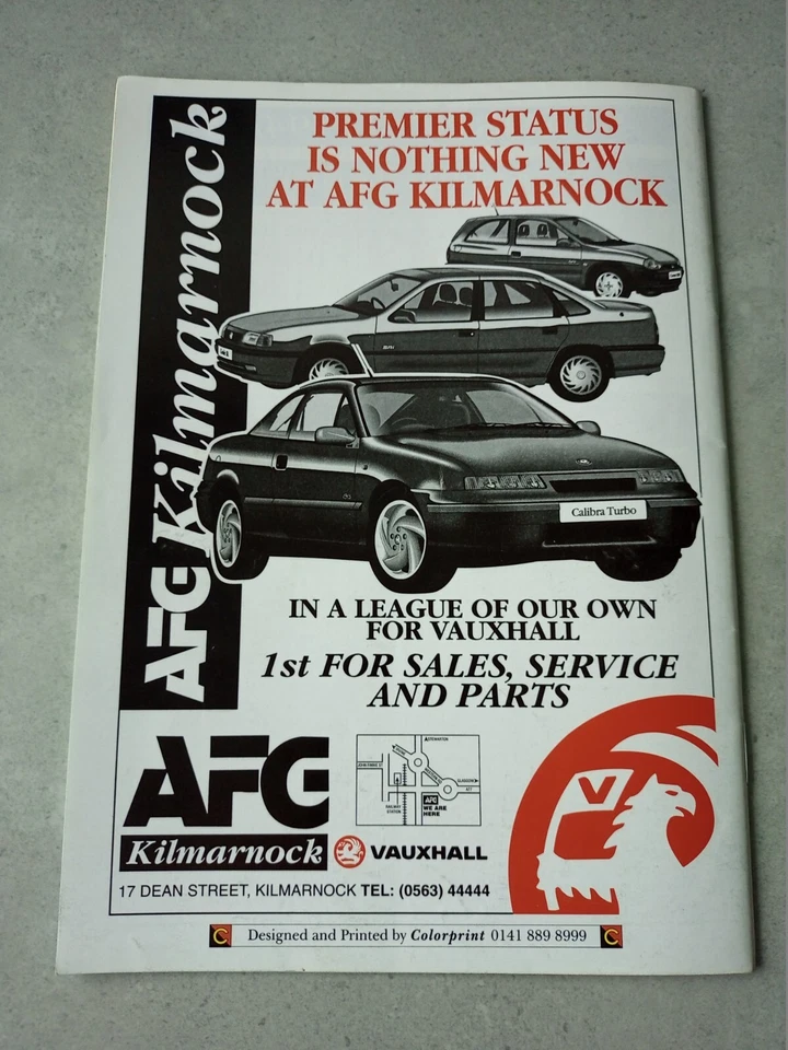 Kilmarnock v Falkirk Scottish Football Programme 1994 - Image 2 of 4