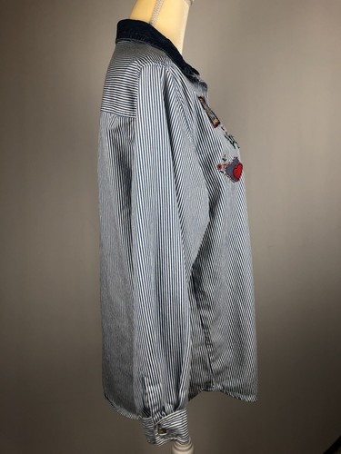 Quizz Again Women’s Shirt Sz M Flowers/Stars/Hearts Emboidered Long Sleeve (2) - Picture 5 of 6