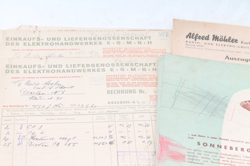 Konvolut alte Unterlagen RFT Rechnungen Radio Röhren Drucksache Vintage - Bild 3 von 12