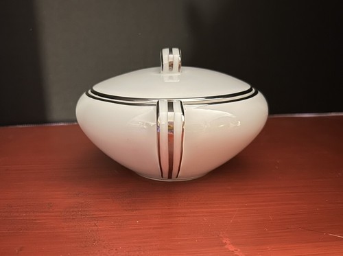 Azúcar Noritake Silverdale de colección con tapa - Borde de platino (5594) MCM PO20 - Imagen 2 de 8