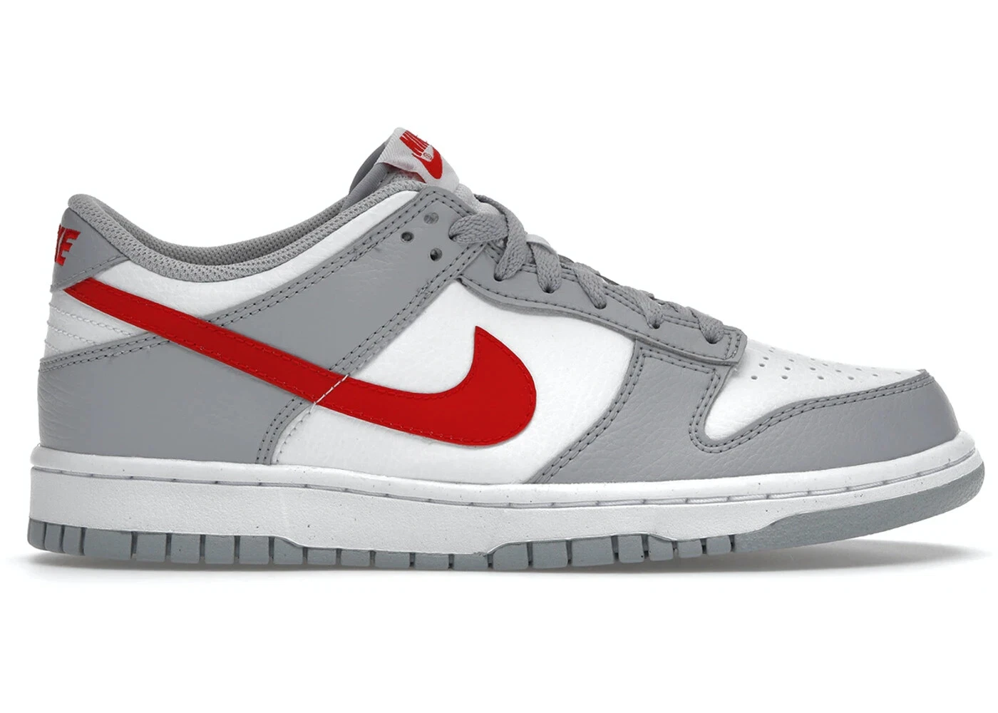 Nike Dunk Low Bianco Grigio Rosso (GS) DV7149 001 Taglia 4Y NUOVO