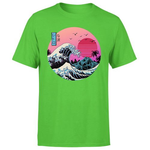 Retro Great Wave Tshirt Unisex - Kanagawa, Art, Japan Mens T-Shirt#P1#OR#A - Picture 9 of 30