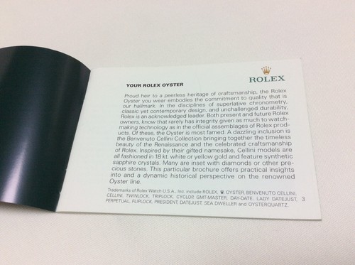 ROLEX YOUR ROLEX OYSTER 2003 USA BOOKLET IN ENGLISH - Picture 4 of 12