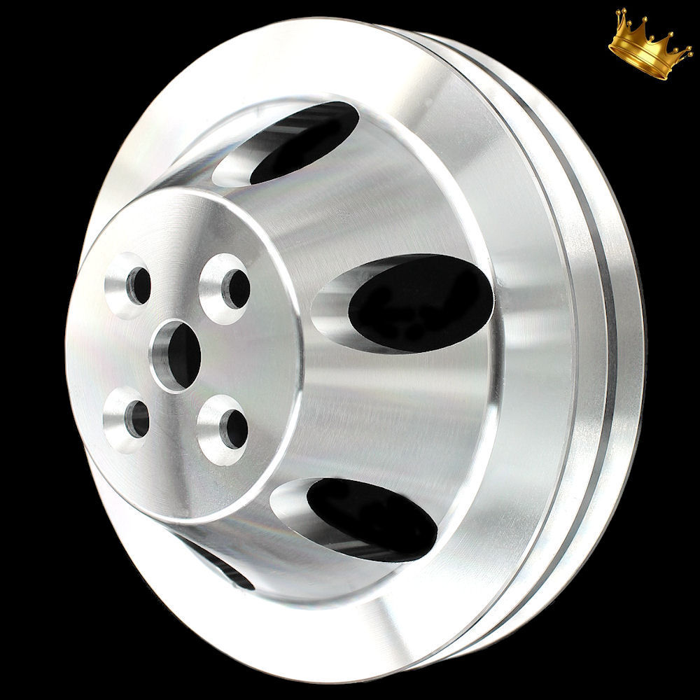 Billet Aluminum 4-Pulley Set For Small Block Chevy 350 383 400 W/ Long Water Pump