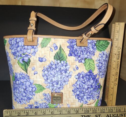 Dooney Bourke lila gelb groß Shopper Tasche Hortensien Kollektion Umhängetasche - Bild 15 von 23