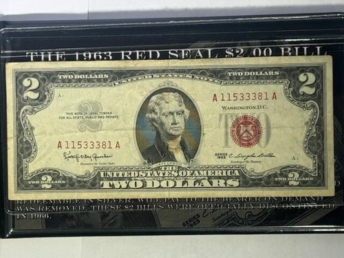 THE AMERICAN HERITAGE MINT-THE 1963 RED SEAL $2.00 BILL & THE 1963 $1 BARR NOTE - Picture 4 of 6