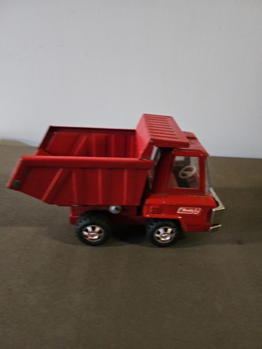 BUDDY L RED STEEL LEVER ACTION Works DUMP TRUCK 8" Vintage Trl7#69 - Picture 7 of 11