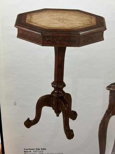 Bailey Street Courtesan Side Table Hand Painted. Hermosa mesa NUEVA Red & Ivory - Picture 3 of 4