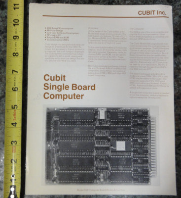 Cubit Single Board Computer Loose Page Brochures & Price List Signed ...