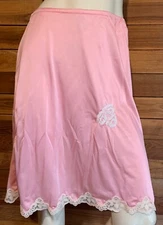 VINTAGE REPURPOSED KAYSER PINK SIZE MEDIUM HALF SLIP    #14680