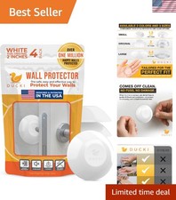 Door Stoppers Wall Protector 2" Reusable  Self Adhesive - 4 Pack White  Dis...