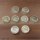 Lot of 8 - 1966 Kennedy Half Dollar Coins - 40% Silver