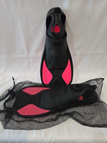 FYJS Short Swim Fins Travel Size Diving Flippers with Mesh Carrying Bag, Pink - Picture 1 of 11
