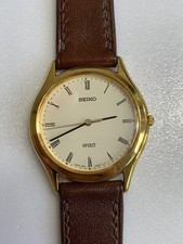 Seiko 5E21-6D70 Quartz Watch Used Gold Dial from Japan