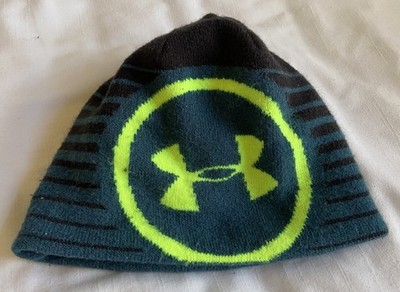 Under Armour Toddler Kids Boys Teal/Neon Yellow Beanie Hat Cap