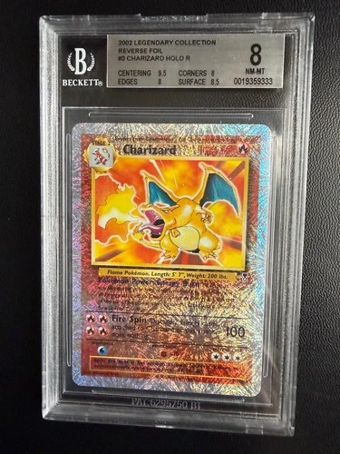 2002 Legendary Collection Reverse Foil 3/110 Charizard Holo R Graded BGS 8 NM-MT