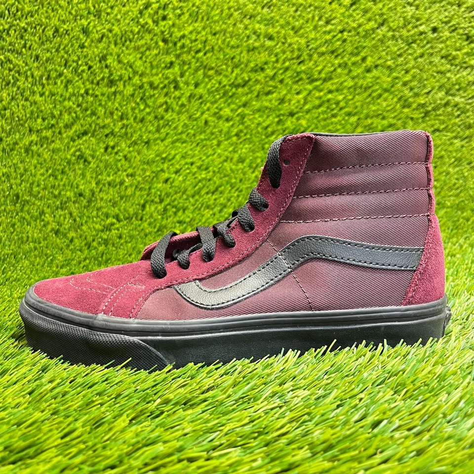 Vans Sk8-Hi Reissue Womens Size 7.5 Maroon Black Casual Skate Shoes Sneakers - Image 3 of 4
