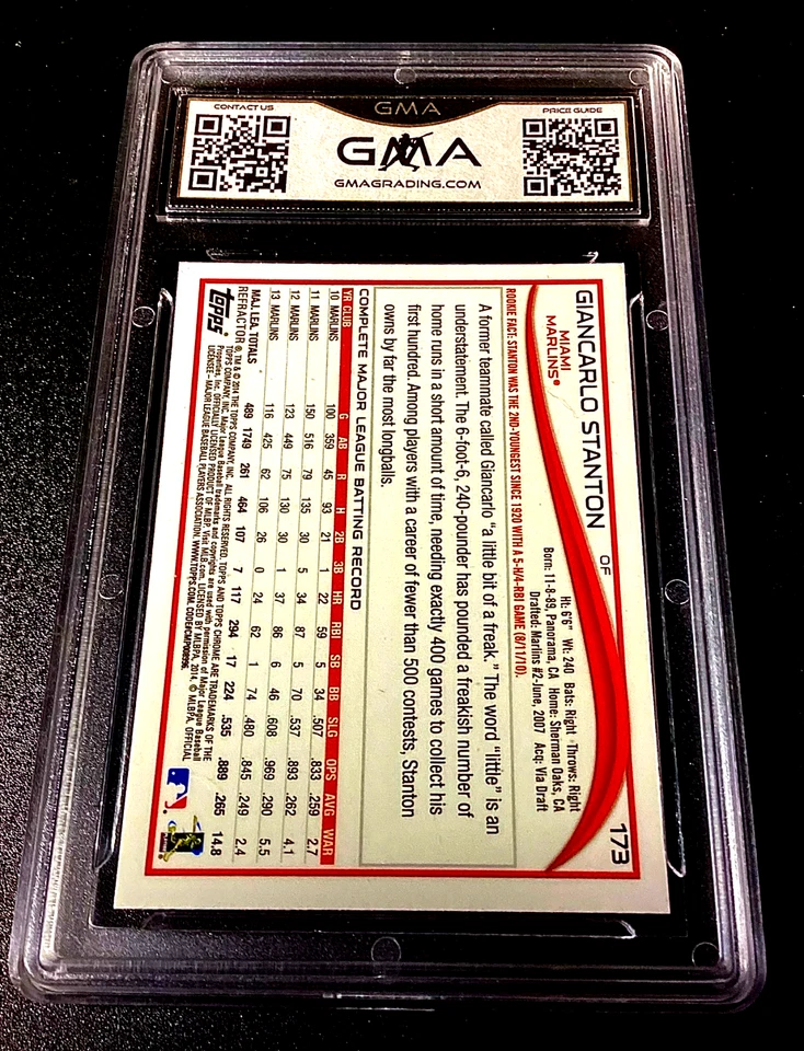 Giancarlo Stanton XFractor Gem Mint 10 2014 Topps Chrome New York Yankees #173 - Image 2 of 4