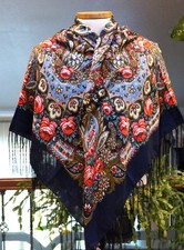 Russian Pavlovo Posad SHAWL WOOL 56x56" or 140cm x 140cm