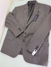 New Stafford Travel Suit Jacket Blazer Men 46S Gray Two Button Classic Fit NWT