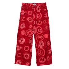 VTG 90's Red Moschino Peace Sign Jeans Grail SZ 32"