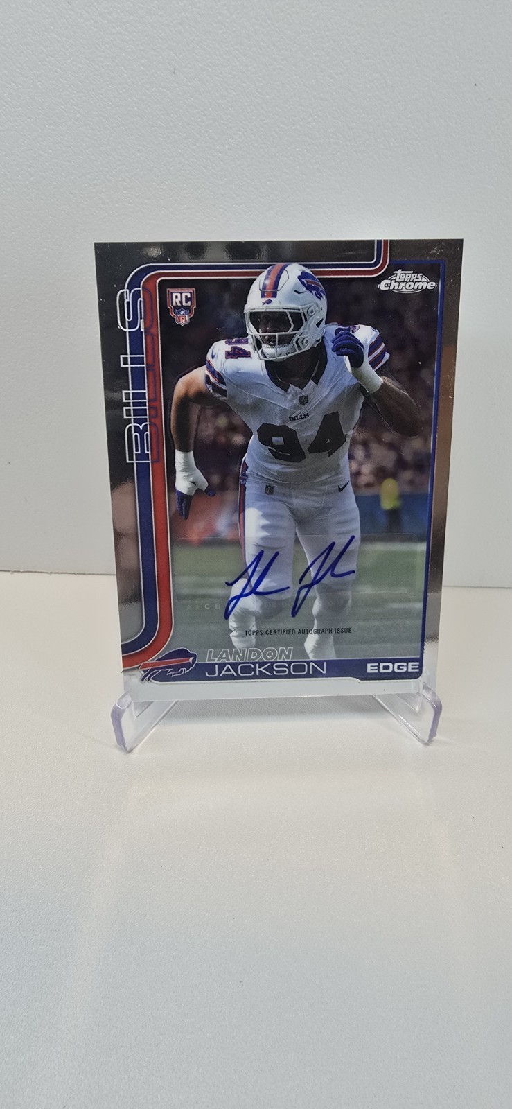 Landon Jackson 2025 Topps Chrome Football Rookie Auto Variation #RA-LJ Bills RC