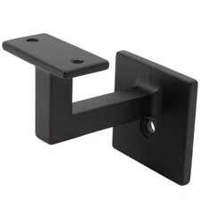 Contemporary Handrail Bracket with 2-1/4" x 2-1/4" Square Base, Matte Black by S