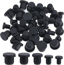 50PCS 5 Sizes Silicone Hole Plug Black Round Rubber Waterproof Button Hole End