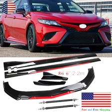 For Toyota Camry SE XSE XLE Front Bumper Lip Splitter Spoiler Glossy Black Red
