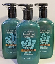 EUCALYPTUS BERGAMOT REVITALIZING HAND SOAP WASH GEL 9 OZ BATH BODY WORKS X 3