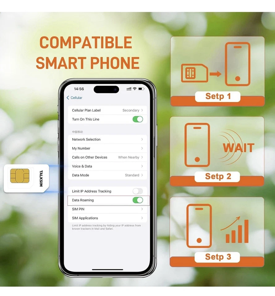 TALKSIM Worldwide 4G LTE SIM | 12GB High-Speed Data | 30 Day Validity - Image 4 of 4