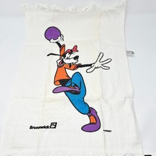 Vintage Disney Brunswick Goofy Bowling Towel Cannon White Cotton Made in USA