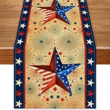 Stars Stripes Patriotic Table Runner 72 Inches 4th of July Memorial Day