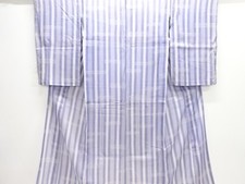 7572377: JAPANESE KIMONO / ANTIQUE KIMONO FOR SUMMER / SILK / STRIPE MIST