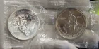 (2) 1982 1 oz .999 Fine Silver Engelhard  Prospector BU Original Plastic..