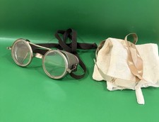 Vintage Antique Willson B Safety Glasses w Side Shield Bag Steam Punk 1915