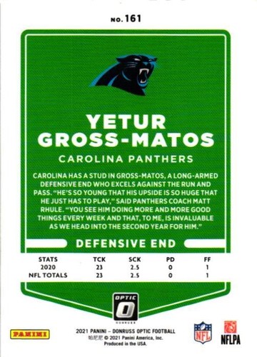2021 Donruss Optic #161 Yetur Gross-Matos - Picture 2 of 2