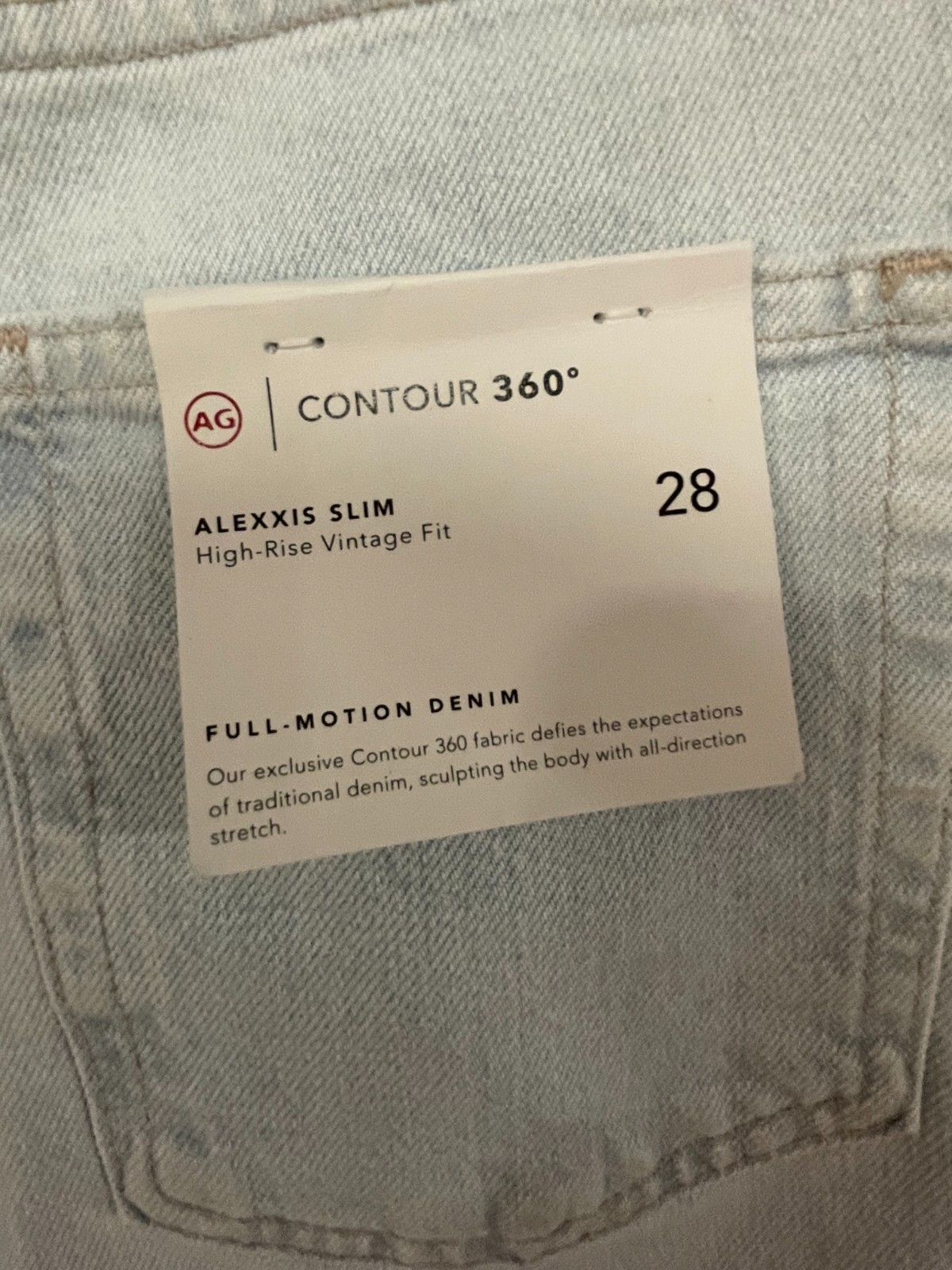 AG Women's Jeans Light Wash Alexxis Slim High Rise Vintage Fit. New partial tags thumbnail 6