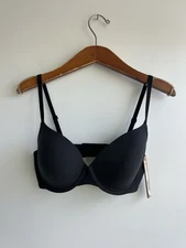 Skims Fits Everybody T-Shirt Bra Size 32D Onyx/Black NWT