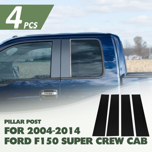 Black Window Pillar Posts For 2004-2014 F150 Super Crew Cab Cover Door Trim 4PCS - Bild 2 von 13