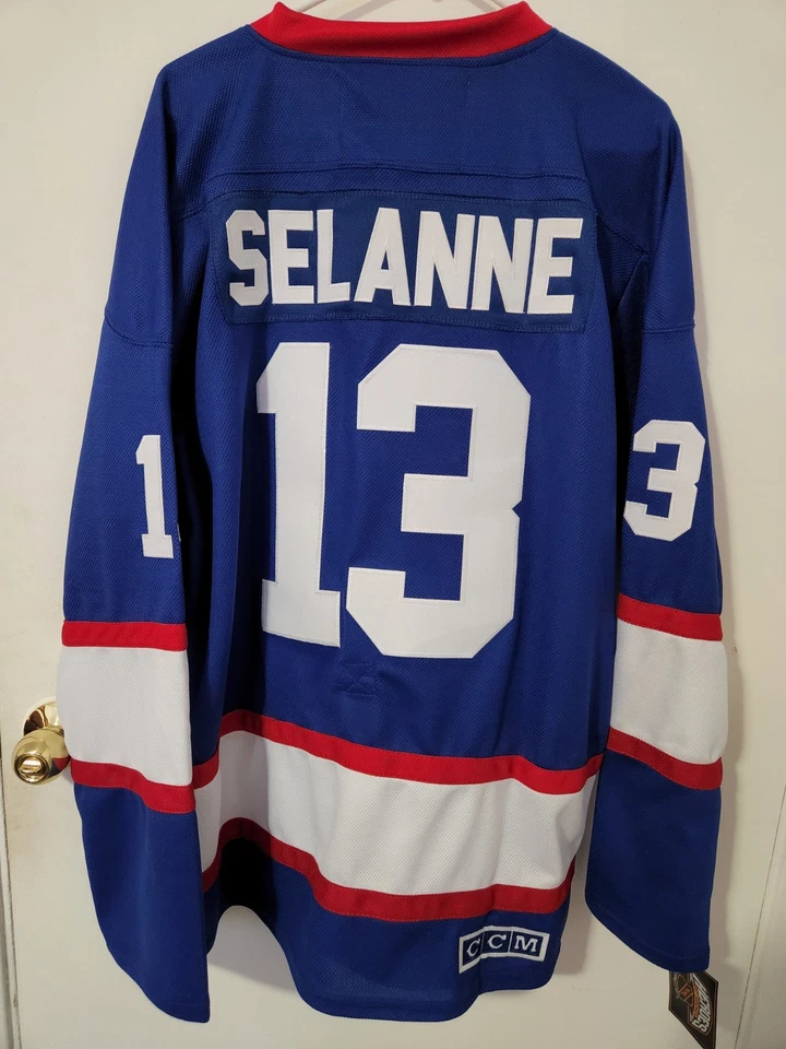 Camiseta Teemu Selanne "Throwback" CCM Winnipeg Jets NUEVA CON ETIQUETAS Foto 2 de 4