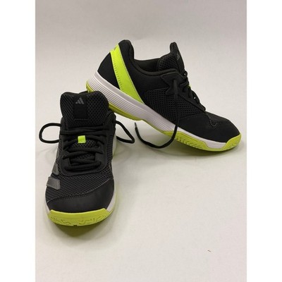 Adidas Courtflash Tennis Shoes Mens 6 Grey Neon Yellow JI2449 Athletic Sneakers