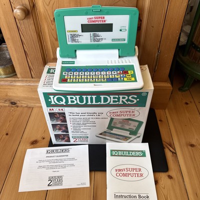 ERSTER SUPER COMPUTER V. SELTEN NEU IN BOX VINTAGE KINDERSPIELZEUG. IQ BUILDERS - KOMPLETT
