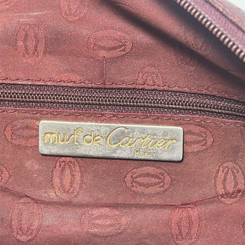 Auth Cartier Must Line - Bordeaux Leather Handbag - Bild 8 von 9