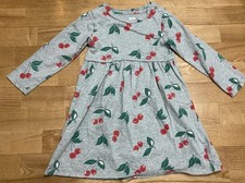 Girl's Gap Gray Cherry Knit Dress Size 5 EUC